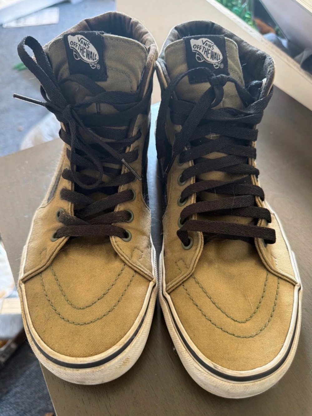 Vans High-Top Sneakers in Olive and Black